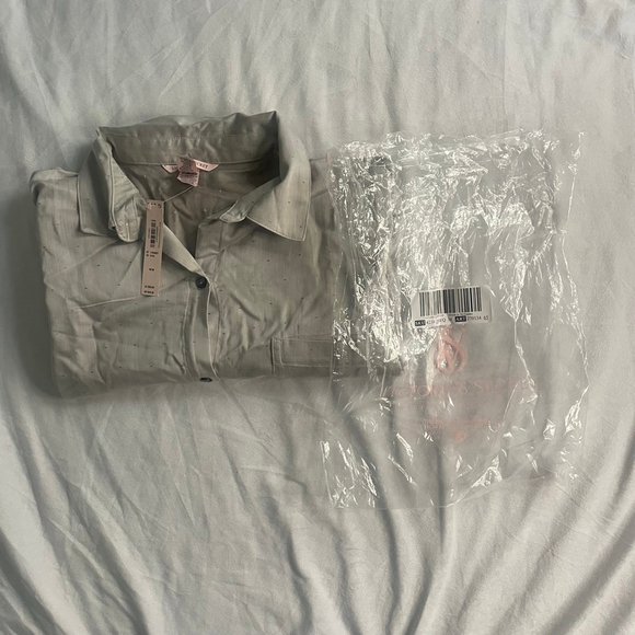 Victoria's Secret womens Grey Dot Flannel Nightshirt size medium - Picture 12 of 12